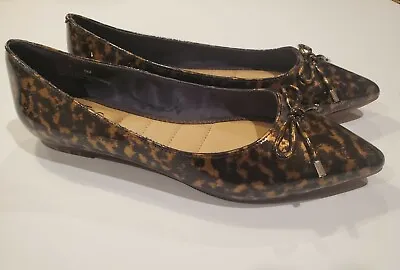 Me Too Alisia 2 Cheetah Print Flats With Bowtie Fronts Size 8M Womans • $29.99