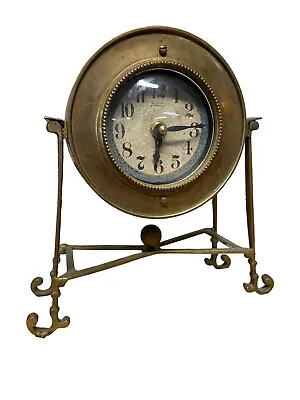 Vintage Brass Boulevard Etienne Timeworks Desk Mantel Pedastool Clock Battery Op • $35