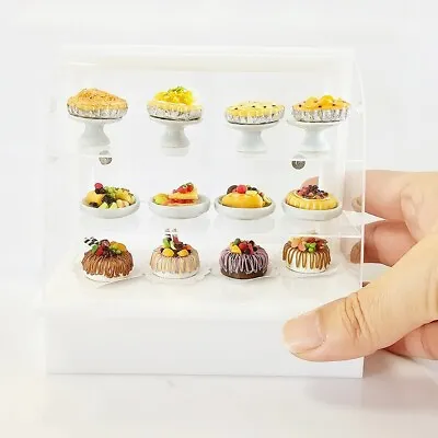 Miniature Cake Bakery Sweet Cabinet Set Dollhouse Tiny Bakery Goods Collectibles • $103.99