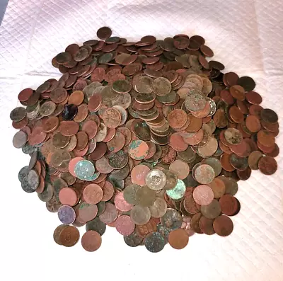 Lot Of 1300 Mixed Wheat Cents Pennies Metal Detector Finds Dug Coins + Silver • $32.69