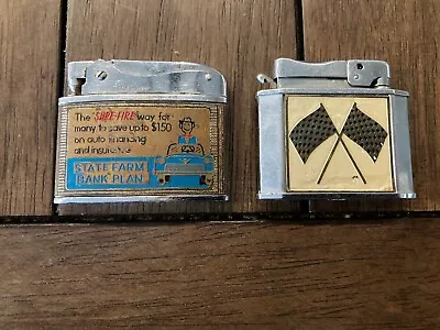 Vintage Little Billboard State Farm Buffalo NY Lighter & Rogers Checkered Flag • $12.99