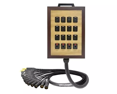 16-Ch Wooden Wall Box | Mogami 2934 & Neutrik Gold | Premium | Black | 90 Feet • £1144.79