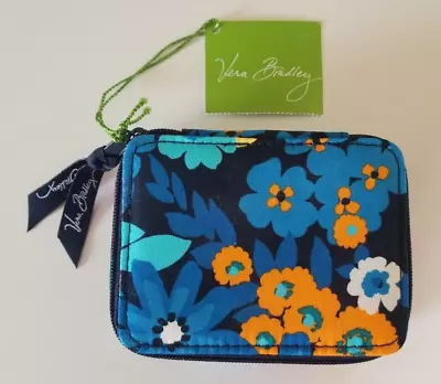 NEW Vera Bradley Midnight Blues Floral Travel Pill Case Zippered Organizer Box • $17.50
