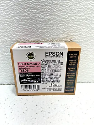Epson Genuine Ink Light Magenta 3800 Stylus Pro T5806 Genuine Date: June 2023 • $37.95