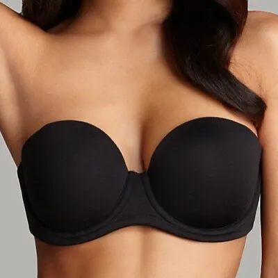 New Wacoal 854119 Red Carpet Full Busted Strapless Black Bra Size 36h • $27.50