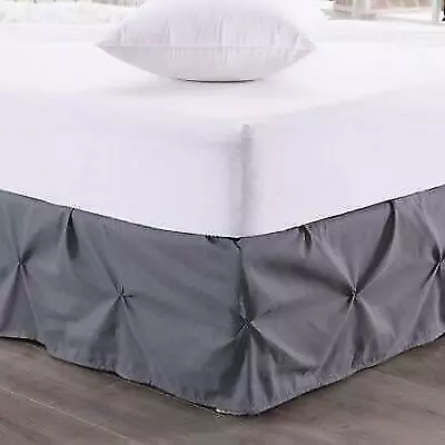 Sweet Home Collection Hudson Pintuck Bed Skirt Ruffle 14 Drop King • $10.66