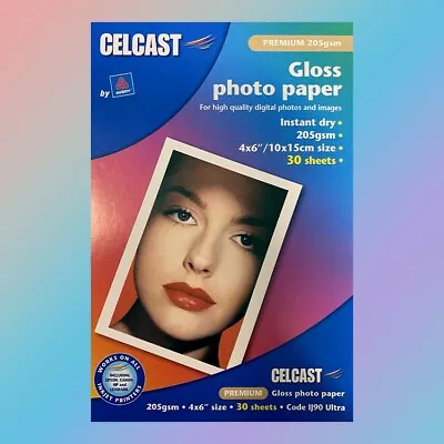 $4 • Buy Celcast Avery Glossy Photo Paper 6” X 4” 30 Sheets 205gsm For Inkjet Printers