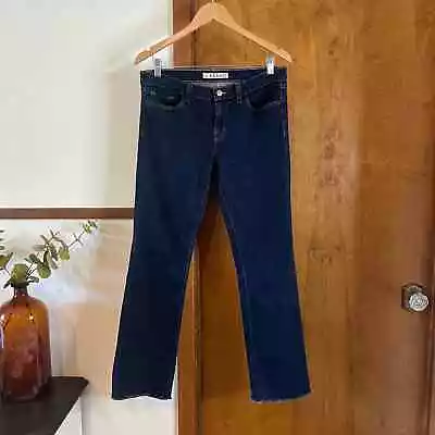 J BRAND | Mid-Rise Straight Leg Raw Hem Cropped Jeans Ink Blue Size 31 (32x29) • $34.95