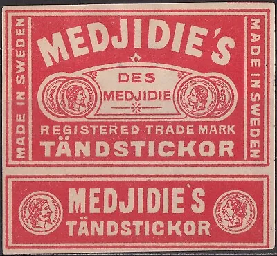 Old Matchbox Label Sweden Medjidie's • $3.69