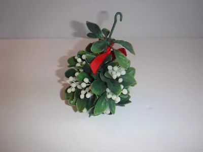 Vintage Christmas Mistletoe Plastic Ball Hanging Ornament Decoration • $18.99