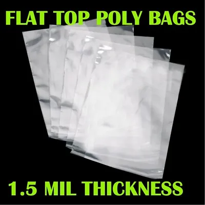 100 Any Size 1.5Mil Flat Open Top Clear Poly Bags Plastic Packaging Package LDPE • $6.55