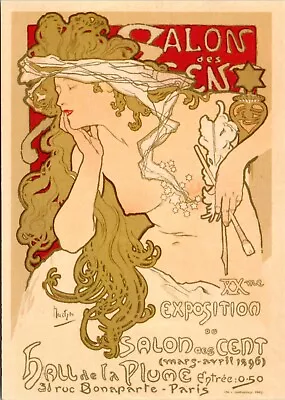 Postcard Art - Alphonse Maria Mucha - Salon Des Cents • $5.99