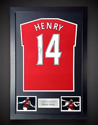 Thierry Henry Signed Arsenal Shirt Framed & COA Football Soccer Autograph Jersey • £439.99