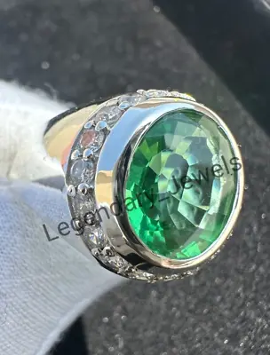 Emerald Men's Ring With 925 Sterling Silver Men's Jewelry Green Gemstone Ring • $66.40
