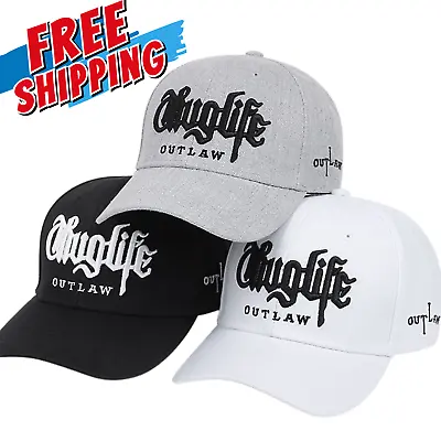 Adjustable Fashion Baseball Cap Hat Full Range Mens Thug Life Black White Grey • $29.95