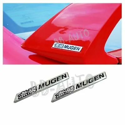 2X JDM NEW Mugen Chrome Badge Emblem Side Spoiler Fit For ALL CARS • $15.29
