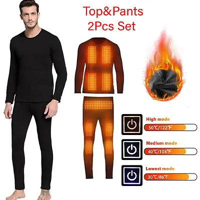 USB Electric Heated Underwear Winter Thermal Baselayer Shirt And Pant Skiing USA • $39.95