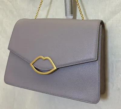 £155.99 • Buy Lulu Guinness Annabelle Large Lips Bag New Lavender Grey / Lilac £325 Receipt