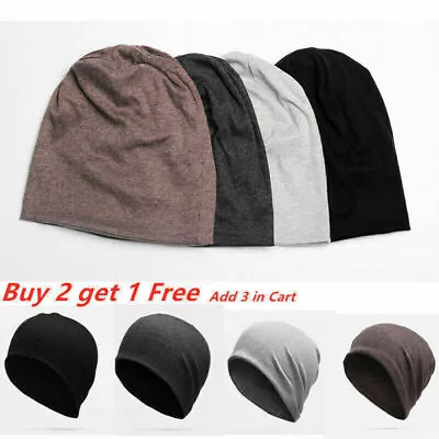 Men Women Stretch Thin Beanie Hats Hair Loss Sleep Hat Lightweight Slouchy Cap∝ • $10.59
