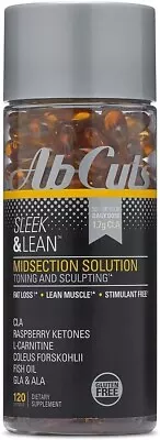 AbCuts Sleek & Lean 120 Easy-To-Swallow Softgels CLA Supplement Fish Oil Flaxsee • $49.99