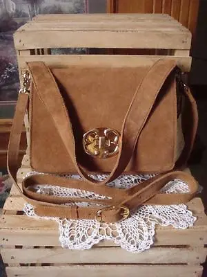 $69.99 • Buy Nwt Emma Fox Dales Boxy Flap Cognac Tan Suede Leather Satchel Crossbody Bag $198