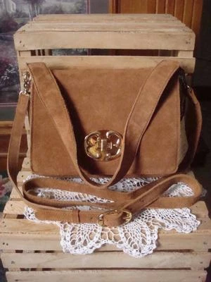 $59.99 • Buy Nwt Emma Fox Dales Boxy Flap Cognac Tan Suede Leather Satchel Crossbody Bag $198