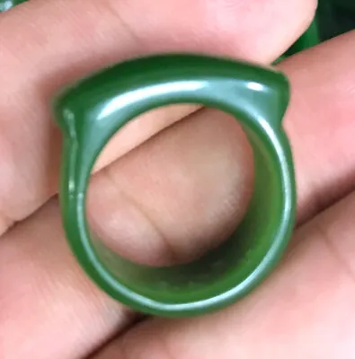 New Genuine Genuine Chinese Natural Green Jasper Jewelry Men's Ring 7-12# • $8.99