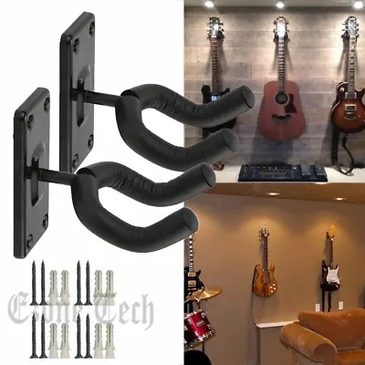 2Pcs Guitar Hangers Rack Adjustable Instrument Display Wall Mount Holder Hook US • $9.60