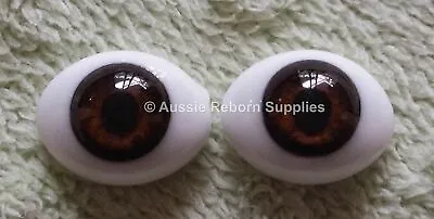 16mm Brown Oval Glass Eyes Reborn Baby Doll Making Supplies • $19.95