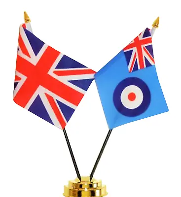 United Kingdom & Royal Air Force RAF Ensign Double Friendship Table Flag Set • £9