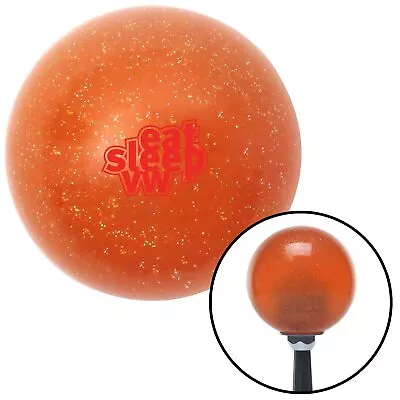 Red Eat Sleep VW Orange Metal Flake Shift Knob W/ M16x1.5 Insert Shifter Auto • $49.95