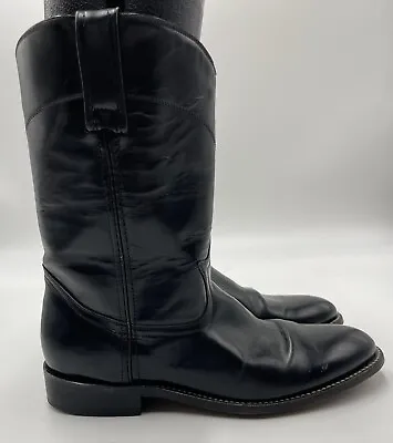 Indian Western Cowboy Black Leather Boots Size 26 US 9 • $69.99