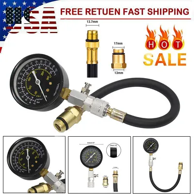 Engine Cylinder Compression Gauge Tester Kit Gas Engine Diagnostic Testing Tool • $14.99