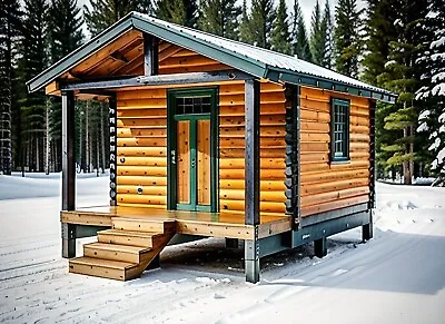 12'x12' Log Cabin Kit With 4'x12' Porch 4 X6  Double Dovetail Logs • $17000