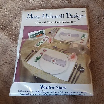 MARY HICKMOTT DESIGNS: Winter Stars Cross Stitch Kit Tablemat Bookmark Napkin  • £6.99