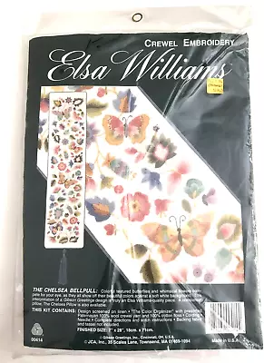 ELSA WILLIAMS Crewel Embroidery Kit 00414 CHELSEA BELL PULL Flowers BUTTERFLIES • $65