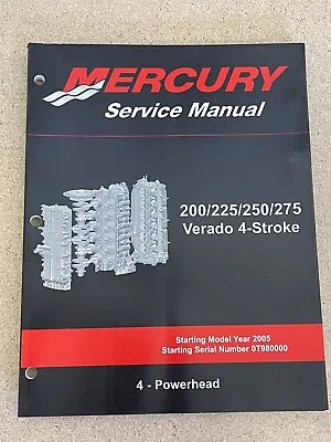 2005 Mercury 200/225/250/275 Verado 4-stroke #4 Powerhead Service Manual • $25