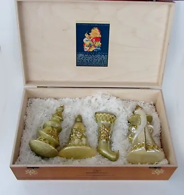 KOMOZJA MOSTOWSKI FAMILY POLISH Glass GOLD CHRISTMAS ORNAMENTS 4 Pieces NEW • $110