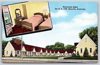 Danville Kentucky~Huntwood Motel~Inset Room W/ Maple Furniture~1940s Linen PC • $13