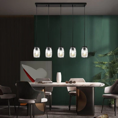 $73 • Buy Glass Downlight Mason Jar Adjustable Island Ceiling Light Pendant Dining Room