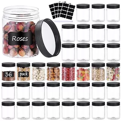 36PCS 8OZ Plastic Jars With Screw On Lids Pen And Labels Refillable Empty Rou... • $32.26