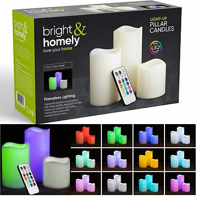 £12.99 • Buy Colour Changing LED Candle Flameless Flickering LED Wax Mood Set With Remote  *