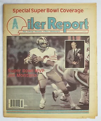  VINTAGE Mar 1982 Houston Oiler Report Magazine Joe Montana • $29.99