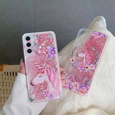 For OPPO VIVO Hot Bling Quicksand Unicorn Glitter Gel Phone Case Cover Back Girl • $6.34