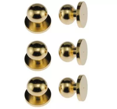 Dollhouse Miniature Set Of 6 Round Brass Look Door Knobs • $5.99