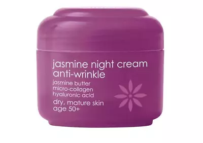 ZIAJA JASMINE ANTY-WRINKLE NIGHT FACE CREAM 50+ Hyaluronic Acid Calcium • £3.99