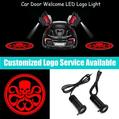 2x Red Octopus Hydra Skull Logo Car Door Welcome LED Light Projectors • $17.13