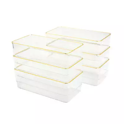 Martha Stewart Kerry 6 Pack Plastic Stackable Office Desk Drawer Organizers • $27.43