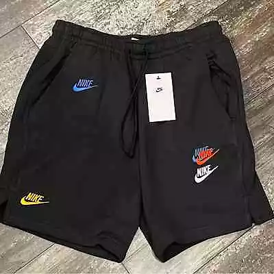 Nike Shorts Essentials French Terry Multi Swoosh Black Mens Small DR9119 010 New • $50