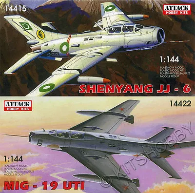 Attack Hobby 1/144 Shenyang JJ-6 + Mikoyan MiG-19UTI Jet Trainer Model Kit • $20.90